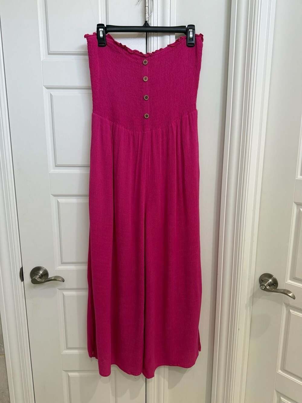 ee:some Berry Smocked Sleeveless Jumpsuit, Size L